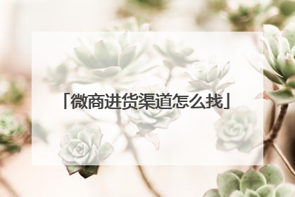 微商进货渠道怎么找