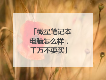 微星笔记本电脑怎么样,千万不要买