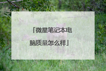 微星笔记本电脑质量怎么样