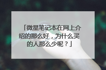 微星笔记本在网上介绍的那么好,为什么买的人那么少呢?