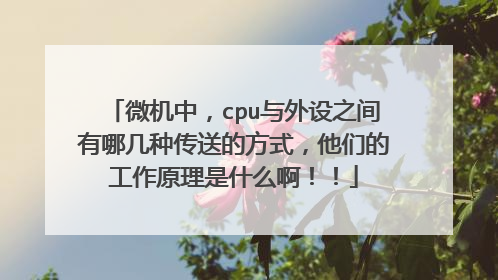 微机中,cpu与外设之间有哪几种传送的方式,他们的工作原理是什么啊!!