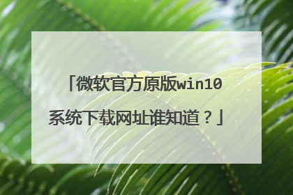 微软官方原版win10系统下载网址谁知道?