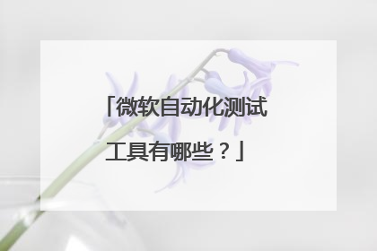 微软自动化测试工具有哪些?