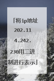 将ip地址202.114.242.230用二进制进行表示