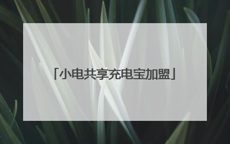 小电共享充电宝加盟