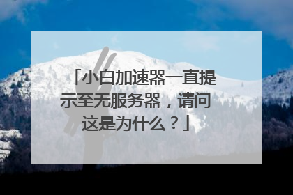 小白加速器一直提示至无服务器,请问这是为什么?