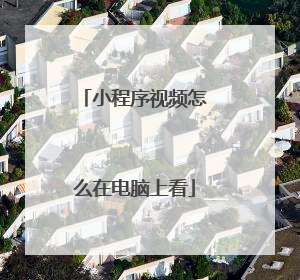 小程序视频怎么在电脑上看