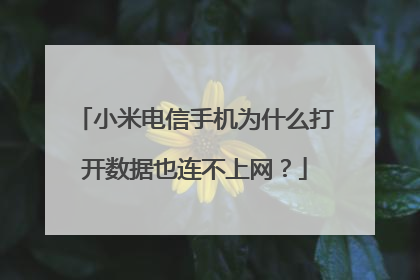 小米电信手机为什么打开数据也连不上网？