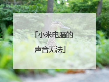 小米电脑的声音无法