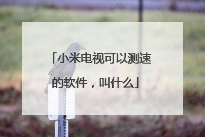 小米电视可以测速的软件，叫什么