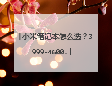 小米笔记本怎么选？3999-4600.