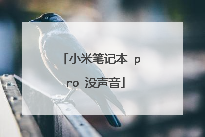 小米笔记本 pro 没声音