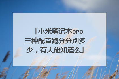 小米笔记本pro三种配置跑分分别多少，有大佬知道么