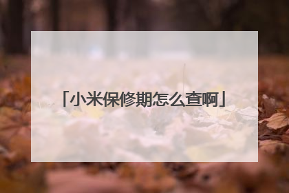小米保修期怎么查啊