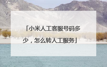 小米人工客服号码多少,怎么转人工服务