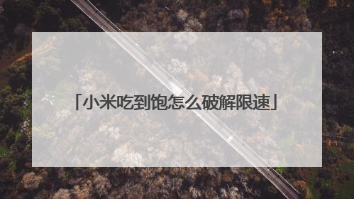 小米吃到饱怎么破解限速