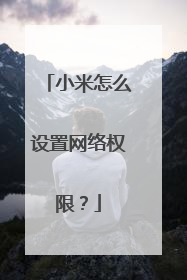 小米怎么设置网络权限?