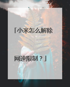 小米怎么解除网速限制？