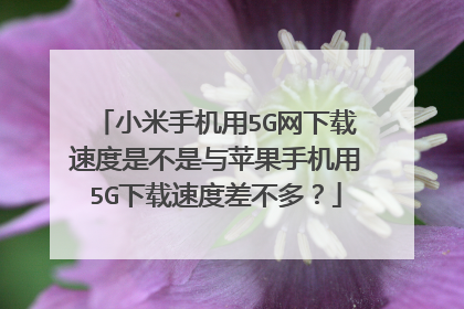小米手机用5G网下载速度是不是与苹果手机用5G下载速度差不多?