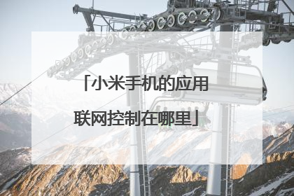 小米手机的应用联网控制在哪里
