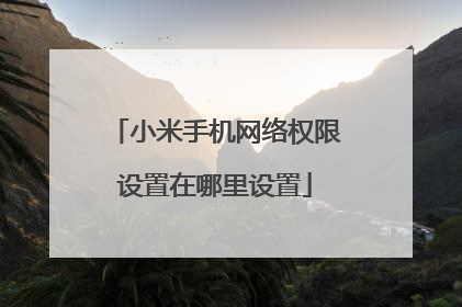 小米手机网络权限设置在哪里设置