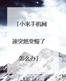 小米手机网速突然变慢了怎么办