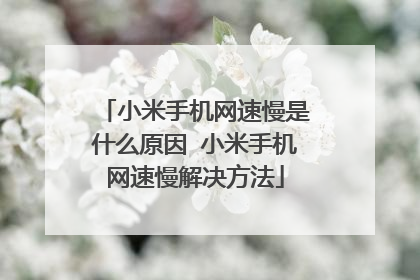 小米手机网速慢是什么原因 小米手机网速慢解决方法