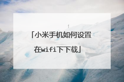 小米手机如何设置在wifi下下载