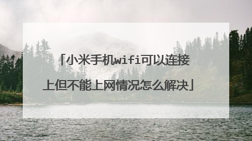 小米手机wifi可以连接上但不能上网情况怎么解决