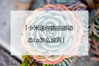 小米迷你路由器动态ip怎么设置