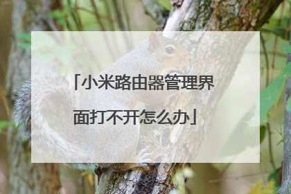 小米路由器管理界面打不开怎么办