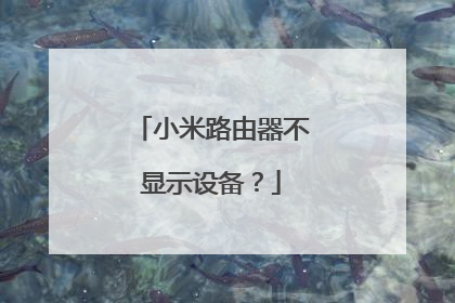 小米路由器不显示设备?