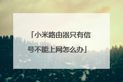 小米路由器只有信号不能上网怎么办
