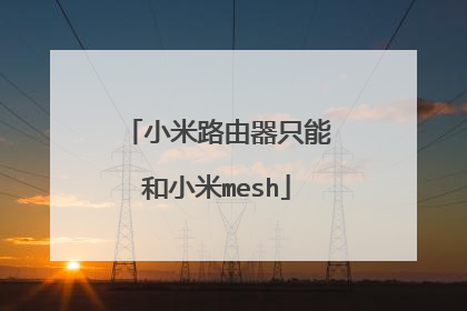 小米路由器只能和小米mesh
