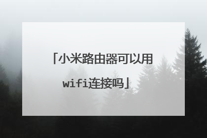 小米路由器可以用wifi连接吗
