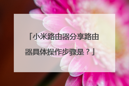 小米路由器分享路由器具体操作步骤是?