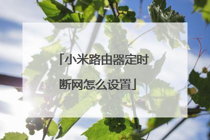 小米路由器定时断网怎么设置