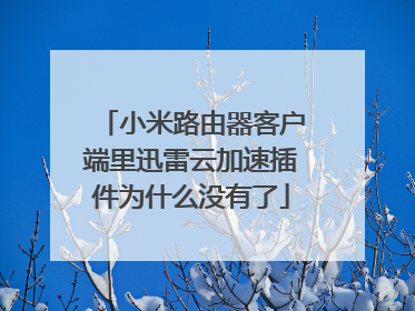 小米路由器客户端里迅雷云加速插件为什么没有了