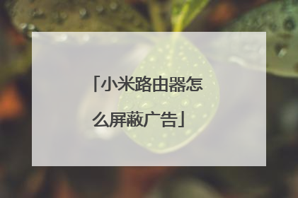 小米路由器怎么屏蔽广告