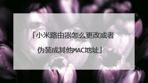 小米路由器怎么更改或者伪装成其他MAC地址