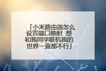 小米路由器怎么设置端口映射 想和我同学联机我的世界一直都不行
