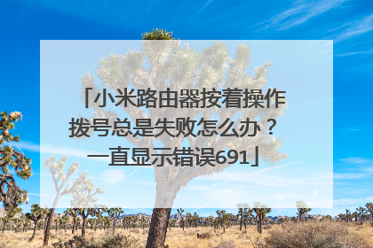 小米路由器按着操作拨号总是失败怎么办？一直显示错误691
