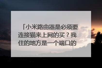 小米路由器是必须要连接猫来上网的买?我住的地方是一个端口的,没有猫的说。