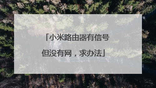 小米路由器有信号但没有网,求办法