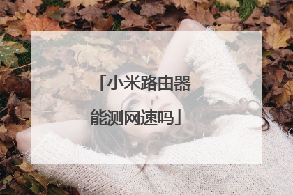 小米路由器能测网速吗