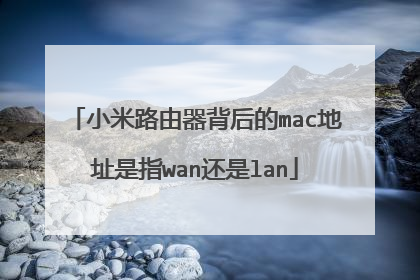 小米路由器背后的mac地址是指wan还是lan