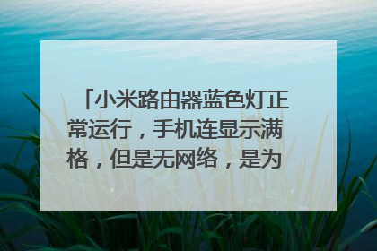 小米路由器蓝色灯正常运行，手机连显示满格，但是无网络，是为什么？怎么解决？