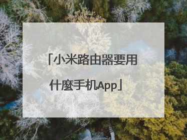 小米路由器要用什麼手机App