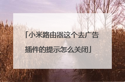 小米路由器这个去广告插件的提示怎么关闭