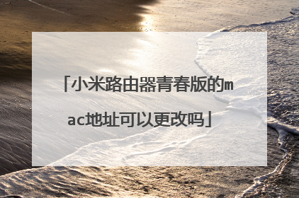 小米路由器青春版的mac地址可以更改吗